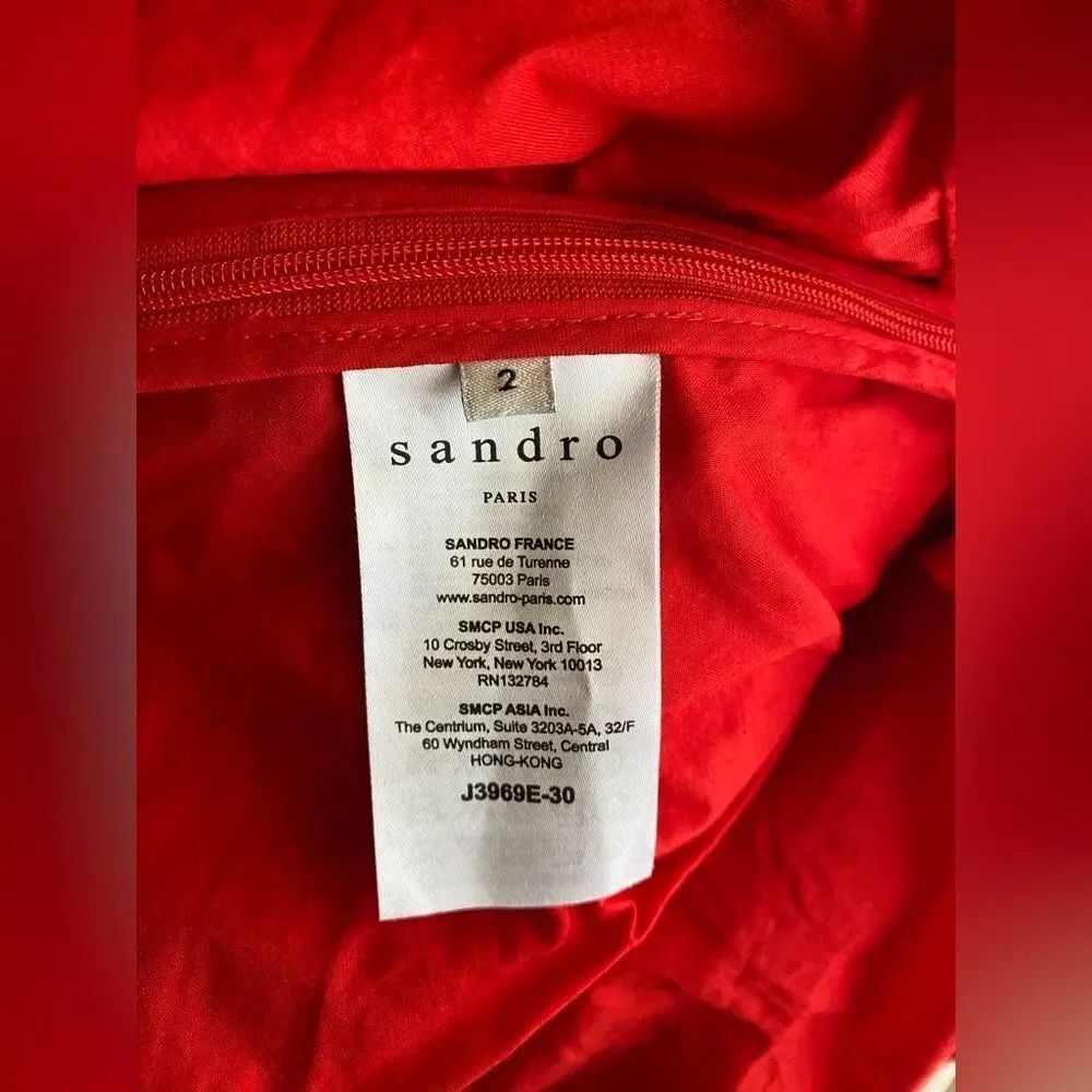 Sandro Mid-length Lace Skirt Red Sz 2 - Picture 12 of 13